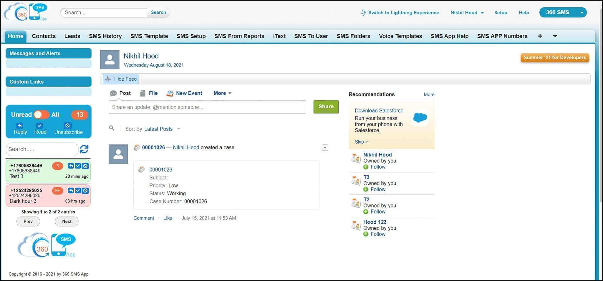 360 Sms App by Users Priortize text responses for unread messages