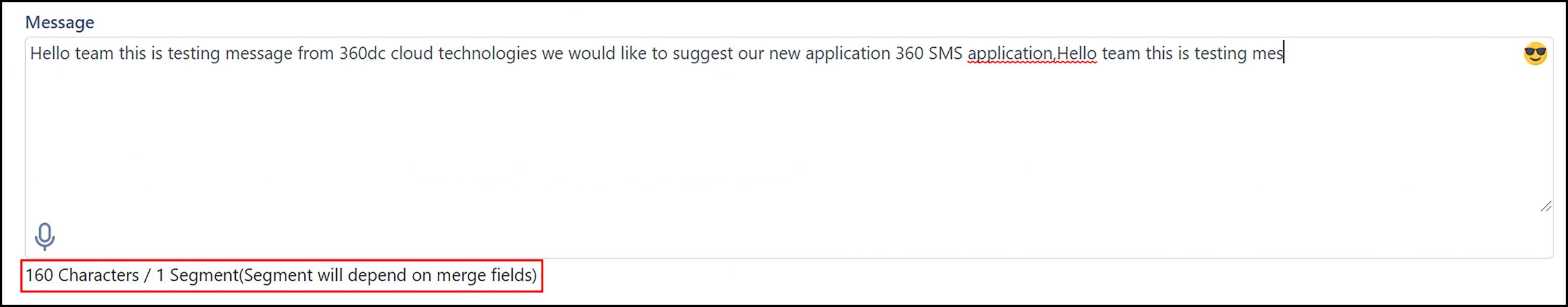 360 Sms App to SMS segment with GSM Characters