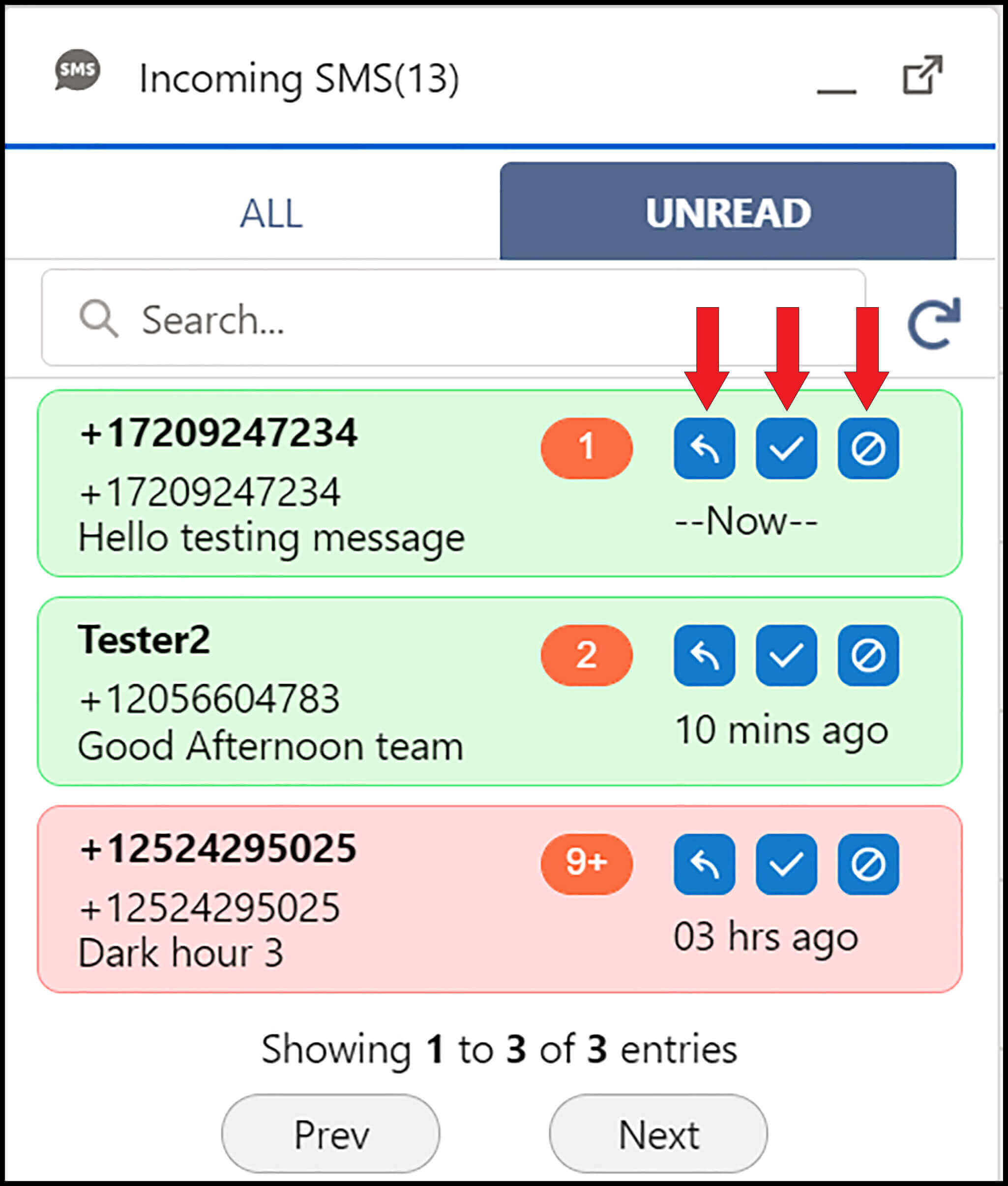incoming-SMS