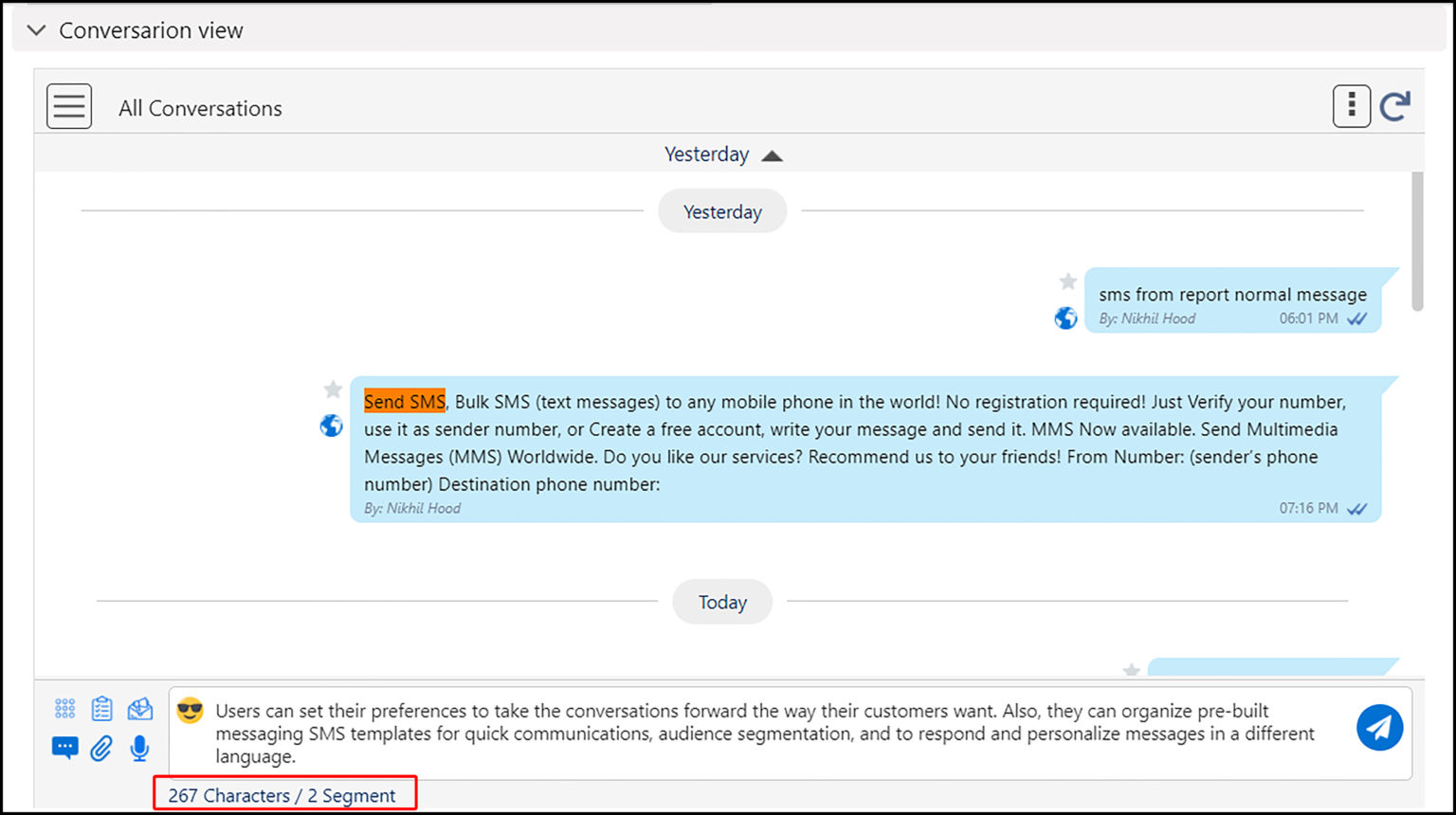 360 Sms App Icon for Searching messages sent by specific users