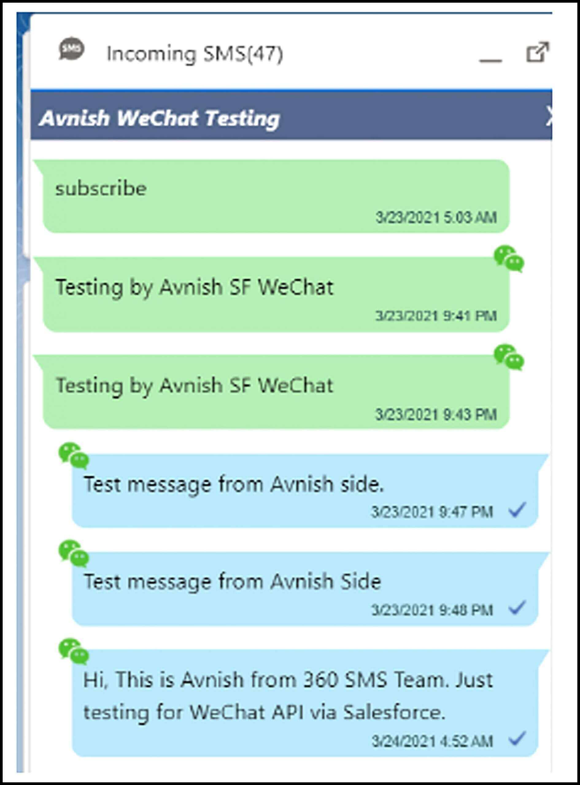 360 Sms App Wechat Utility Bar