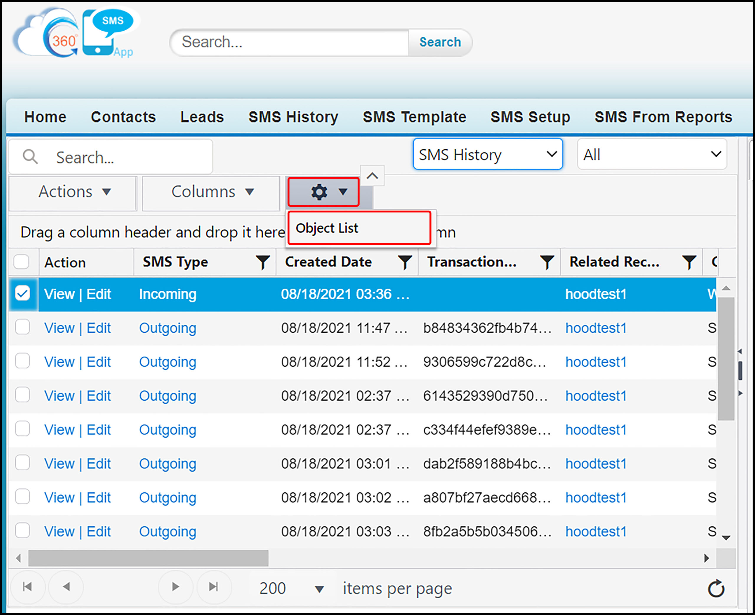 360 Sms App Conversation managers to open records in seperate window